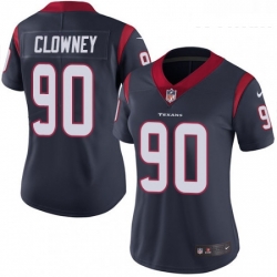 Womens Nike Houston Texans 90 Jadeveon Clowney Elite Navy Blue Team Color NFL Jersey