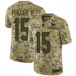 Youth Nike Houston Texans 15 Will Fuller V Limited Camo 2018 Salute to Service NFL Jersey