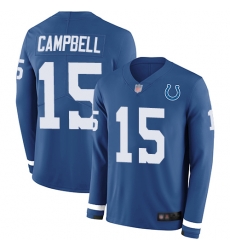 Colts 15 Parris Campbell Royal Blue Team Color Men Stitched Football Limited Therma Long Sleeve Jersey