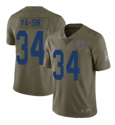 Colts 34 Rock Ya Sin Olive Men Stitched Football Limited 2017 Salute To Service Jersey
