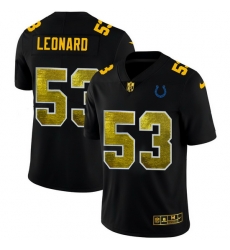 Indianapolis Colts 53 Darius Leonard Men Black Nike Golden Sequin Vapor Limited NFL Jersey