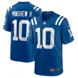 Men Indianapolis Colts 10 Gardner Minshew Blue Stitched Football Game Jersey