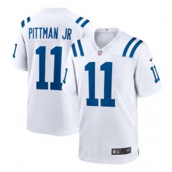 Men Indianapolis Colts 11 Michael Pittman Jr  White Stitched Football Game Jersey