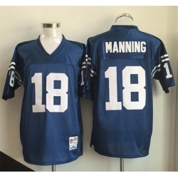 Men Indianapolis Colts 18 Peyton Manning Blue Throwback Stitched Football Jersey