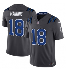 Men Indianapolis Colts  18 Peyton Manning Dark Gray 2026 F U S E  Rivalries Collection Limited Stitched Football Jersey
