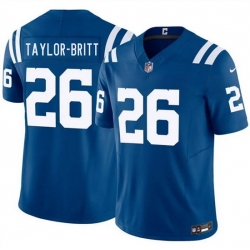 Men Indianapolis Colts  26 Cam Taylor Britt Blue 2026 F U S E  Vapor Limited Stitched Football Jersey