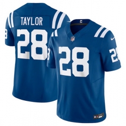 Men Indianapolis Colts 28 Jonathan Taylor Blue 2023 F.U.S.E.Vapor Untouchable Stitched Football Jersey