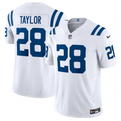 Men Indianapolis Colts 28 Jonathan Taylor White 2023 F U S E Vapor Untouchable Stitched Football Jersey