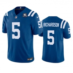 Men Indianapolis Colts 5 Anthony Richardson Blue 2023 F U S E 40th Anniversary Vapor Untouchable Stitched Football Jersey