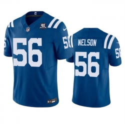 Men Indianapolis Colts 56 Quenton Nelson Blue 2023 F U S E 40th Anniversary Vapor Untouchable Stitched Football Jersey