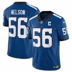 Men Indianapolis Colts 56 Quenton Nelson Royal 2023 F U S E Indiana Nights Limited Stitched Football Jersey