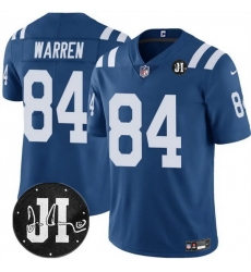 Men Indianapolis Colts 84 Tyler Warren Blue Jim Irsay Patch Vapor Stitched Jersey Men Indianapolis Colts 84 Tyler Warren Blue Jim Irsay Patch Vapor Stitched Jersey