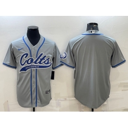Men Indianapolis Colts Blank Grey Cool Base Stitched Baseball Jersey