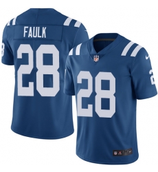 Men Nike Colts #28 Marshall Faulk Royal Blue Team Color Stitched NFL Vapor Untouchable Limited Jersey