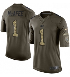 Men Nike Indianapolis Colts 1 Pat McAfee Limited Green Salute to Service NFL Jersey