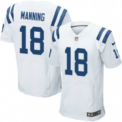 Men Nike Indianapolis Colts 18 Peyton Manning Elite White NFL Jersey