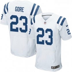 Men Nike Indianapolis Colts 23 Frank Gore Elite White NFL Jersey