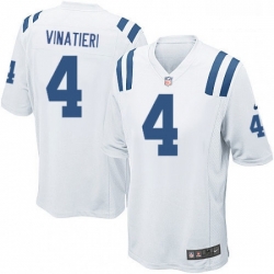 Men Nike Indianapolis Colts 4 Adam Vinatieri Game White NFL Jersey