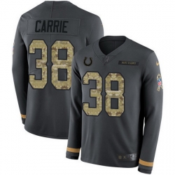 Nike Colts 38 T J  Carrie Anthracite Salute to Service Men Stitched NFL Limited Therma Long Sleeve Jersey