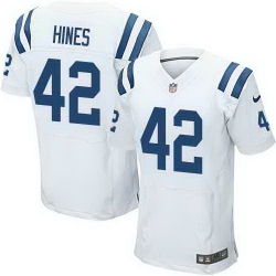 Nike Colts 42 Nyheim Hines White Elite Jersey