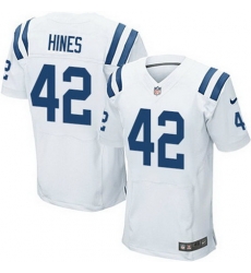 Nike Colts #42 Nyheim Hines White Mens Stitched NFL Elite Jersey