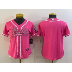 Women Indianapolis Colts Blank Pink With Patch Cool Base Stitched Baseball Jersey