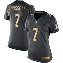 Womens Nike Colts #7 Jacoby Brissett Black  Stitched NFL Limited Gold Salute to Service Jersey