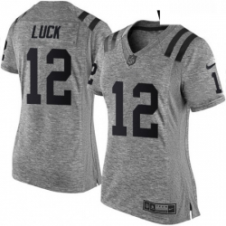 Womens Nike Indianapolis Colts 12 Andrew Luck Limited Gray Gridiron NFL Jersey