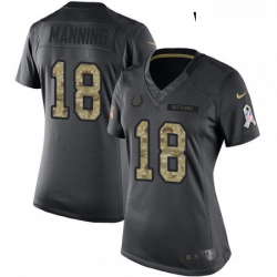 Womens Nike Indianapolis Colts 18 Peyton Manning Limited Black 2016 Salute to Service NFL Jersey