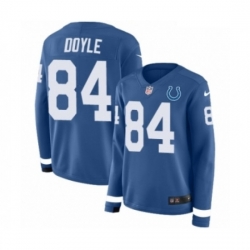 Womens Nike Indianapolis Colts 84 Jack Doyle Limited Blue Therma Long Sleeve NFL Jersey