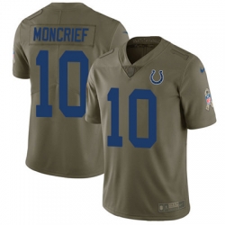 Youth Nike Colts #10 Donte Moncrief Olive Stitched NFL Limited 2017 Salute to Service Jersey