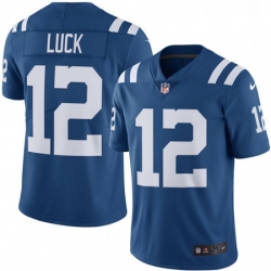 Youth Nike Indianapolis Colts 12 Andrew Luck Limited Royal Blue Rush Vapor Untouchable NFL Jersey