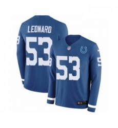 Youth Nike Indianapolis Colts 53 Darius Leonard Limited Blue Therma Long Sleeve NFL Jersey