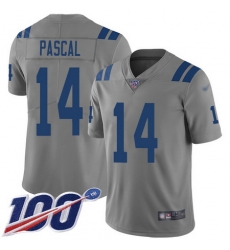 Youth Zach Pascal Limited Jersey 14 Football Indianapolis Colts Gray 100th Season