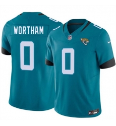 Men Jacksonville Jaguars  0 Michael Wortham Teal 2026 Draft F U S E  Vapor Untouchable Limited Stitched Jersey