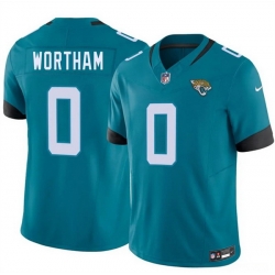 Men Jacksonville Jaguars  0 Michael Wortham Teal 2026 Draft F U S E  Vapor Untouchable Limited Stitched Jersey