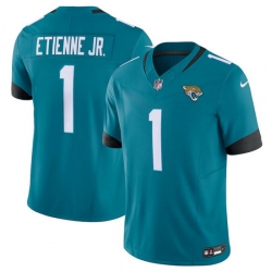 Men Jacksonville Jaguars 1 Travis Etienne Jr  Teal Vapor Untouchable Limited Stitched Jersey