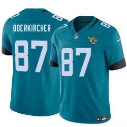 Men Jacksonville Jaguars  87 Nate Boerkircher Teal 2026 Draft F U S E  Vapor Untouchable Limited Stitched Jersey