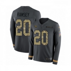 Men Nike Jacksonville Jaguars 20 Jalen Ramsey Limited Black Salute to Service Therma Long Sleeve NFL Jersey