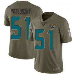 Men Nike Jacksonville Jaguars 51 Paul Posluszny Limited Olive 2017 Salute to Service NFL Jersey