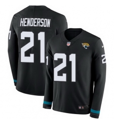 Nike Jaguars 21 C J  Henderson Black Team Color Men Stitched NFL Limited Therma Long Sleeve Jersey