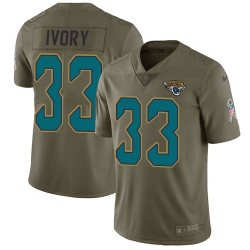 Nike Jaguars #33 Chris Ivory Olive Mens Stitched NFL Limited 2017 Salute to Service Jersey