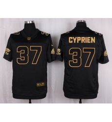 Nike Jaguars #37 John Cyprien Black Mens Stitched NFL Elite Pro Line Gold Collection Jersey