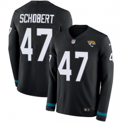 Nike Jaguars 47 Joe Schobert Black Team Color Men Stitched NFL Limited Therma Long Sleeve Jersey