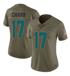 Nike Jaguars #17 DJ Chark Olive Womens Stitched NFL Limited 2017 Salute to Service Jersey