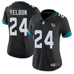 Nike Jaguars #24 T J Yeldon Black Alternate Womens Stitched NFL Vapor Untouchable Limited Jersey