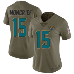 Nike Limited Womens Donte Moncrief Olive Jersey NFL #15 Jacksonville Jaguars 2017 Salute to Service