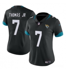 Women Jacksonville Jaguars 7 Brian Thomas Jr Black 2024 Draft Vapor Stitched Jersey