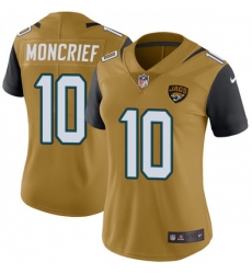 Women Nike Donte Moncrief Jacksonville Jaguars Limited Gold Color Rush Vapor Untouchable Jersey