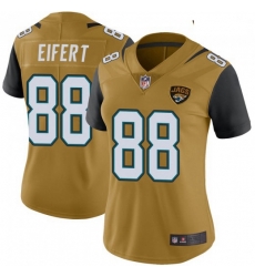 Women Nike Jaguars 88 Tyler Eifert Vapor Rush Limited Jersey Gold